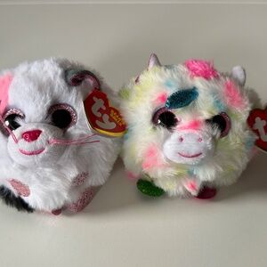 Ty Beanie Balls Muffin & Ty Puffies Harmonie Plush Lot
